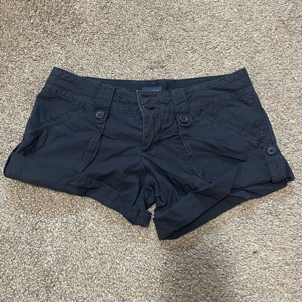 American Eagle Size 2 Navy Blue Cargo Shorts (adjustable length)